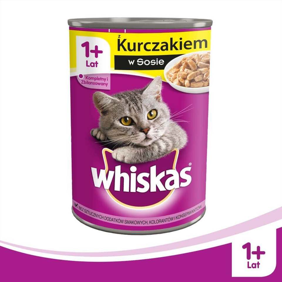 WHISKAS Hähnchen in Sauce aus der Dose 400 g Katze Katzenfutter