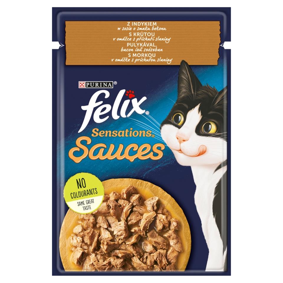 FELIX Sensations Saucen mit Truthahn & Bacon 26x85g :: Katze ::  Katzenfutter und Snacks :: Nassfutter :: FERA24.AT