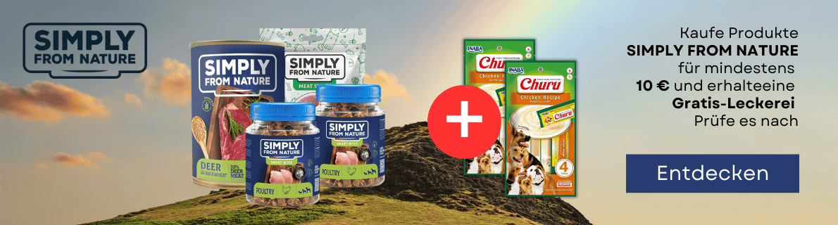 Aktion SIMPLY FROM NATURE kaufe für mindestens 10 € und erhalte eine Gratis-Leckerei prüfe es nach