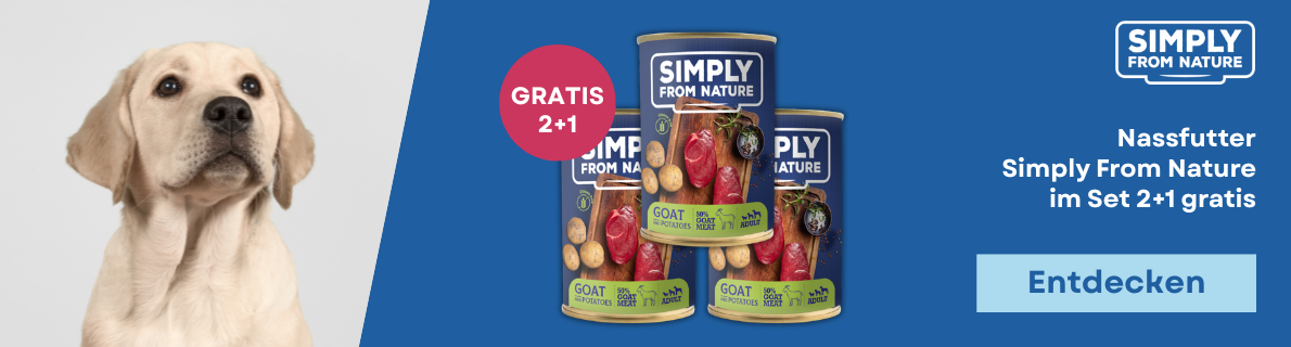 Aktion SIMPLY FROM NATURE Nassfutter in Dosen 2 + 1 GRATIS