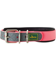 HUNTER Convenience Comfort Hundehalsband Größe M-L (55) 42-50/2,5cm rosa neon
