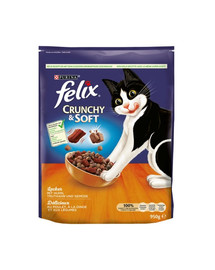FELIX Crunchy&Soft mit Huhn, Truthahn, Gemüsezugabe 4 x 950 g