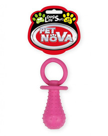 PET NOVA DOG LIFE STYLE Kauspielzeug GumiSchnuller mit Glocke Minze Aroma 14cm Rosa