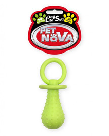 PET NOVA DOG LIFE STYLE Kauspielzeug GumiSchnuller mit Glocke Minze Aroma 14cm gelb