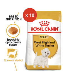 ROYAL CANIN West Highland White Terrier Adult Trockenfutter für erwachsene Hunde 1,5 kg x 10