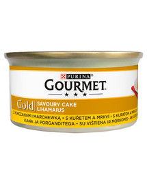 GOURMET Gold Savoury Cake mit Huhn und Karotten 24x85g Katzennassfutter