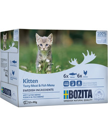 BOZITA Kitten MULTIBOX Fleisch- und Fischmenü 12 x 85 g