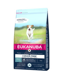 EUKANUBA Grain Free Futter für ausgewachsene kleine und mittelgroße Hunde 3 kg