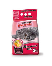 BENEK Super Standard Bentonitstreu - Zitrusfrische 10 L (5 L x 2)