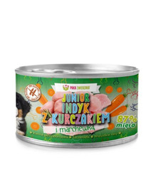 PAKA ZWIERZAKA Junior mit Huhn und Karotten 410 g Nassfutter für Hunde