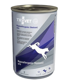 TROVET Hypoallergenic Venison VPD Nassfutter für Hunde mit Wildschwein 400 g