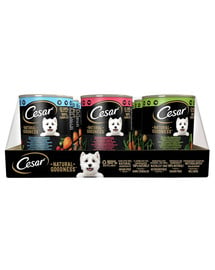 CESAR Natural Goodness 12x400g Dose Huhn-, Rind-, Lammfleisch für ausgewachsene Hunde