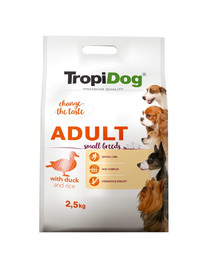 TROPIDOG Premium Adult SMALL BREEDS DUCK & RICE 2,5kg
