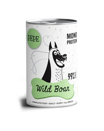 PAKA ZWIERZAKA PEPE Wild Boar 99% (Wildbret) 400 g Monoproteinfutter