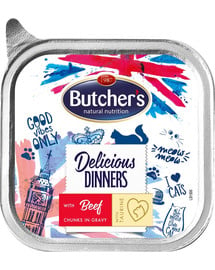 BUTCHER'S Delicious Dinners Katzenfutterstücke mit Rindfleisch in Sauce 100g