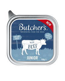 BUTCHER'S Original Junior Hundefutter, mit Rindfleisch, Pastete 150g