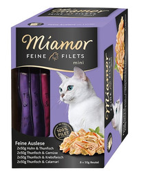 MIAMOR Feine Filets Mini Multibox in Gelee 8 x 50 g Huhn und Thunfisch