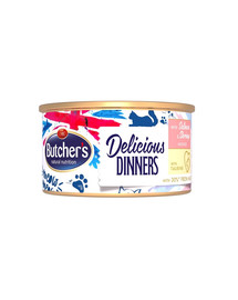 BUTCHER'S Classic Delicious Dinners mit Lachs- und Krabbenmousse 24x85 g