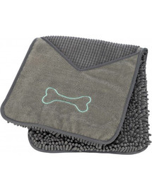 TRIXIE Mikrofaser-Handtuch (grau) für Hund oder Katze
