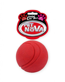 PET NOVA DOG LIFE STYLE Kauspielzeug Tennisball Rindfleisch Geschmack 5cm Rot