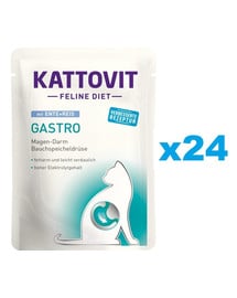 KATTOVIT Feline Diet Gastro Ente + Reis 24 x 85 g