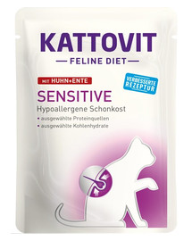 KATTOVIT Feline Diet Sensitive Huhn + Ente 24 x 85 g