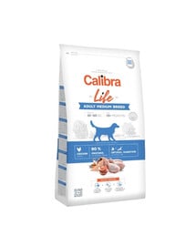 CALIBRA Dog Life Adult Medium Breed Chicken 12 kg + Zigarren mit Rind 3 Stück SIMPLY FROM NATURE