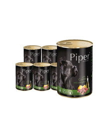 DOLINA NOTECI PIPER mit Wildfleisch und Kürbis Nassfutter für ausgewachsene Hunde 24x400g