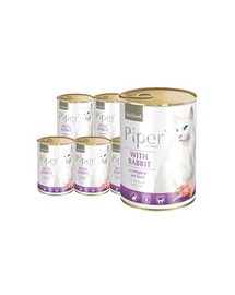 DOLINA NOTECI PIPER Animals mit Kaninchen 12x400 g Nassfutter für sterilisierte Katzen