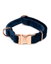 ESME FOR DOG Hundehalsband aus Velours indygo M 2,5 cm