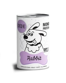 PAKA ZWIERZAKA PEPE Rabbit (Kaninchen) 400g Monoprotein Hundefutter