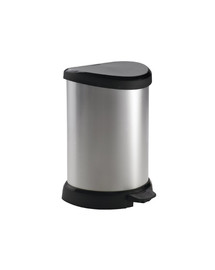 CURVER Metal Abfallbehälter Deco 15L in schwarz/Silber metallic Plastic