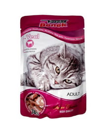 BENEK Beutel für Katzen mit Kalbfleischstücken in Sauce 100g