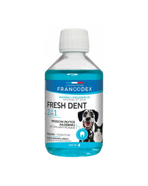 FRANCODEX Fresh Dent 2 in 1 Maulwasser für Hunde und Katzen 250 ml