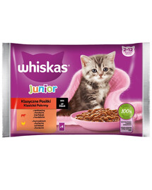 WHISKAS Junior Classic Meals Hähnchen und Rindfleisch in Sauce 4x85g