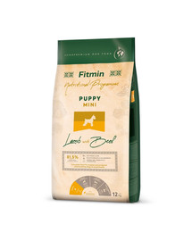 FITMIN Dog Mini Puppy Lamb&Beef 12 kg für Welpen kleiner Rassen