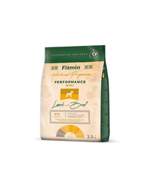 FITMIN Dog Nutritional Programme Mini Performance Lamb&Beef 2,5 kg für erwachsene Hunde kleiner Rassen mit sehr hohem Aktivitätsniveau