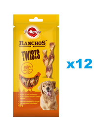 PEDIGREE Ranchos Twists 12x40 g hühnerfleischreiche Hundeleckerbissen