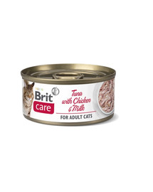 BRIT CARE Cat tuna with chicken 24 x 70 g Thunfisch mit Huhn und Milch für Katzen