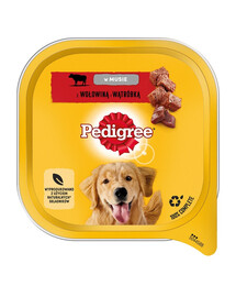 PEDIGREE Adult 10x300 g Nassfutter für Hunde mit Rindfleisch und Leber in Mousse
