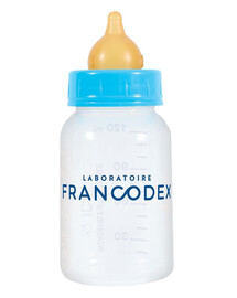 FRANCODEX Futterflasche für Welpen und Kätzchen 120 ml + 2 Sauger