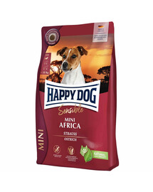 HAPPY DOG Sensible Mini Africa Trockenfutter mit Strauß für adulte kleine Rassen 4 kg