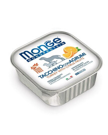 MONGE Fruit Dog Monoprotein Truthahn mit Orange 150 g