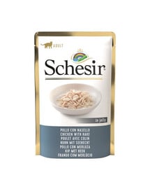 SCHESIR Jelly Adult Chicken Fillets&Cod 85g Huhn mit Seehecht in Gelee