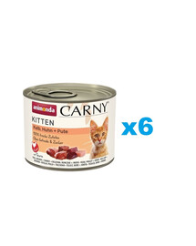 ANIMONDA Carny Kitten Nassfutter Kalb Huhn und Pute getreidefrei 6x200 g