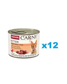ANIMONDA Carny Kitten Nassfutter Kalb Huhn und Pute getreidefrei 12x200 g
