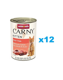 ANIMONDA Carny Kitten Beef&Turkey 12x 400 g Rind und Truthahn für Kätzchen