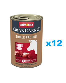 ANIMONDA Gran Carno Single Protein Adult Beef Pur 12x 400 g Rindfleisch für erwachsene Hunde