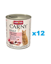 ANIMONDA Carny Adult Turkey&Chicken&Shrimps 12x800 g Truthahn, Huhn und Garnelen für erwachsene Katzen