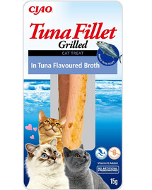 INABA Tuna fillet in tuna flavoured broth 15g  Thunfischfilet in Brühe mit Thunfischgeschmack für Katzen